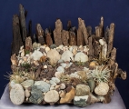 Driftwood sculpture of desert scene